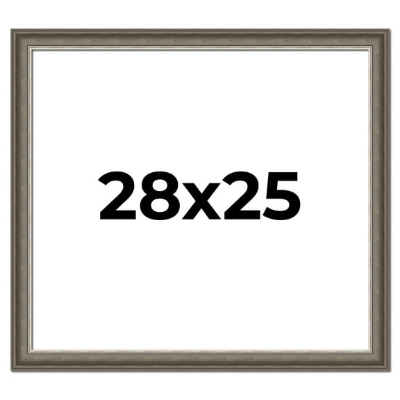 28x25 Frame Brown Solid Wood Picture Frame | 1.75 Inch Moulding Width | Austin Frame Complete with