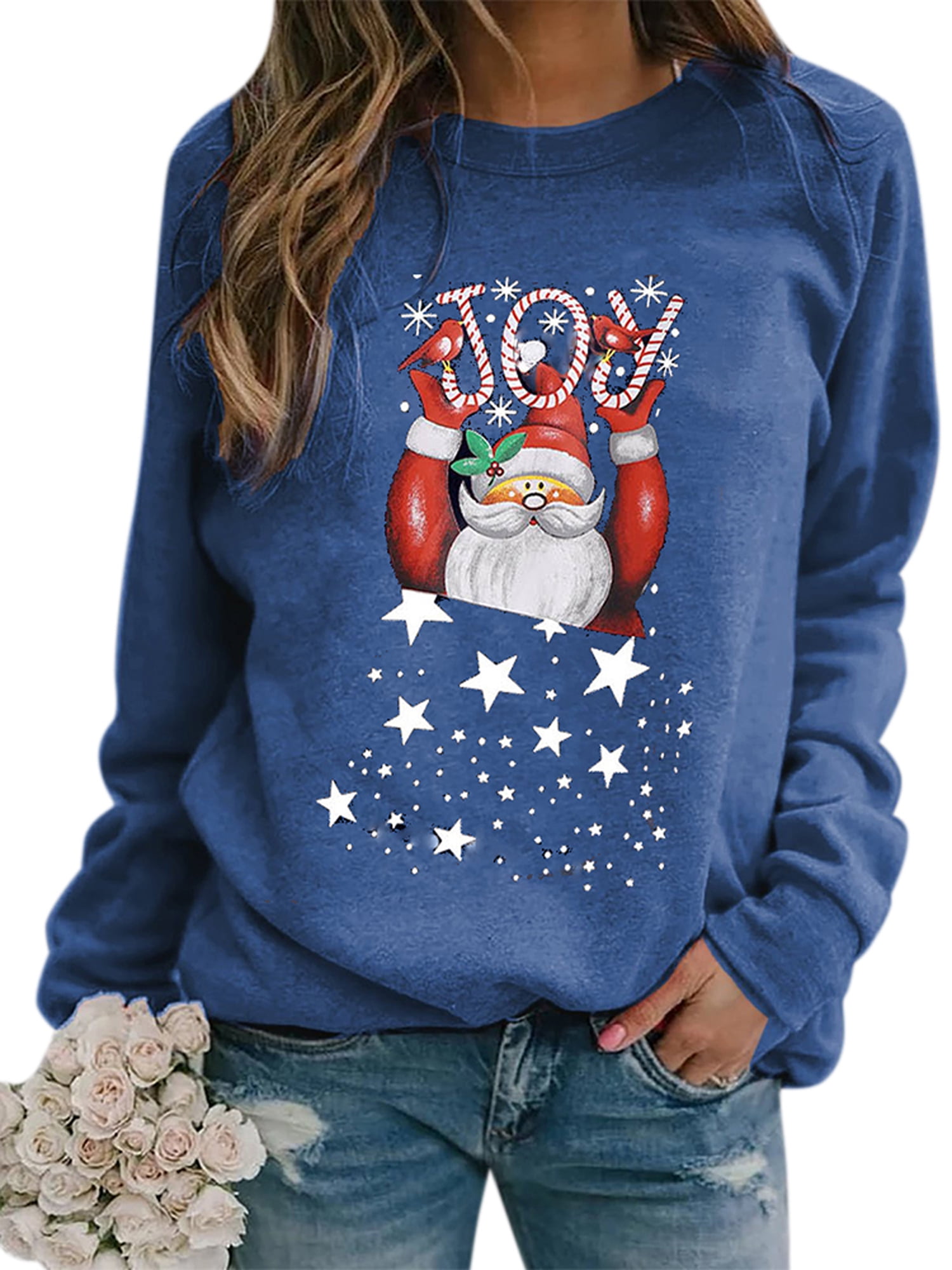 Women's Winter Plus Size Long Sleeve Xmas Christmas Tops Sweatshirts Christmas Sweatshirts For Women
