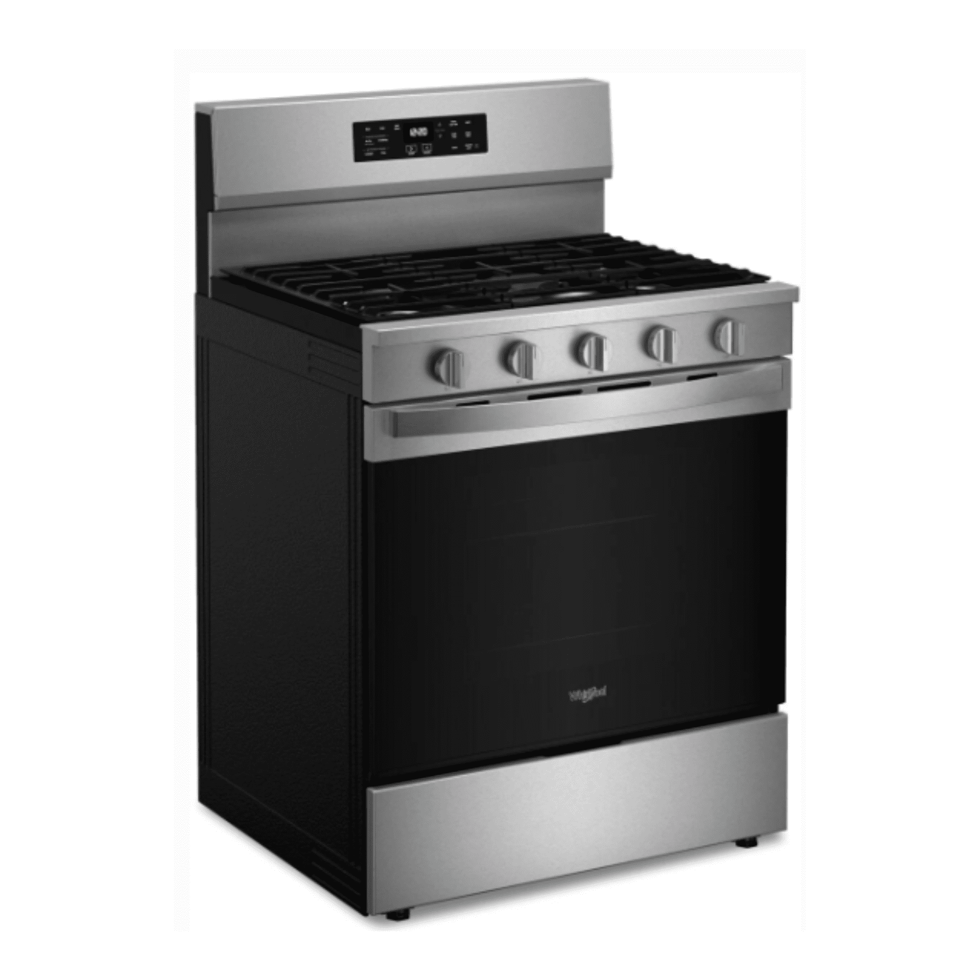 Whirlpool 30 Inch Freestanding Gas Range with 5 Sealed Burners, 5.0 cu. ft. Convection Oven, SpeedHeat  in Stainless Steel WFGS5030RS