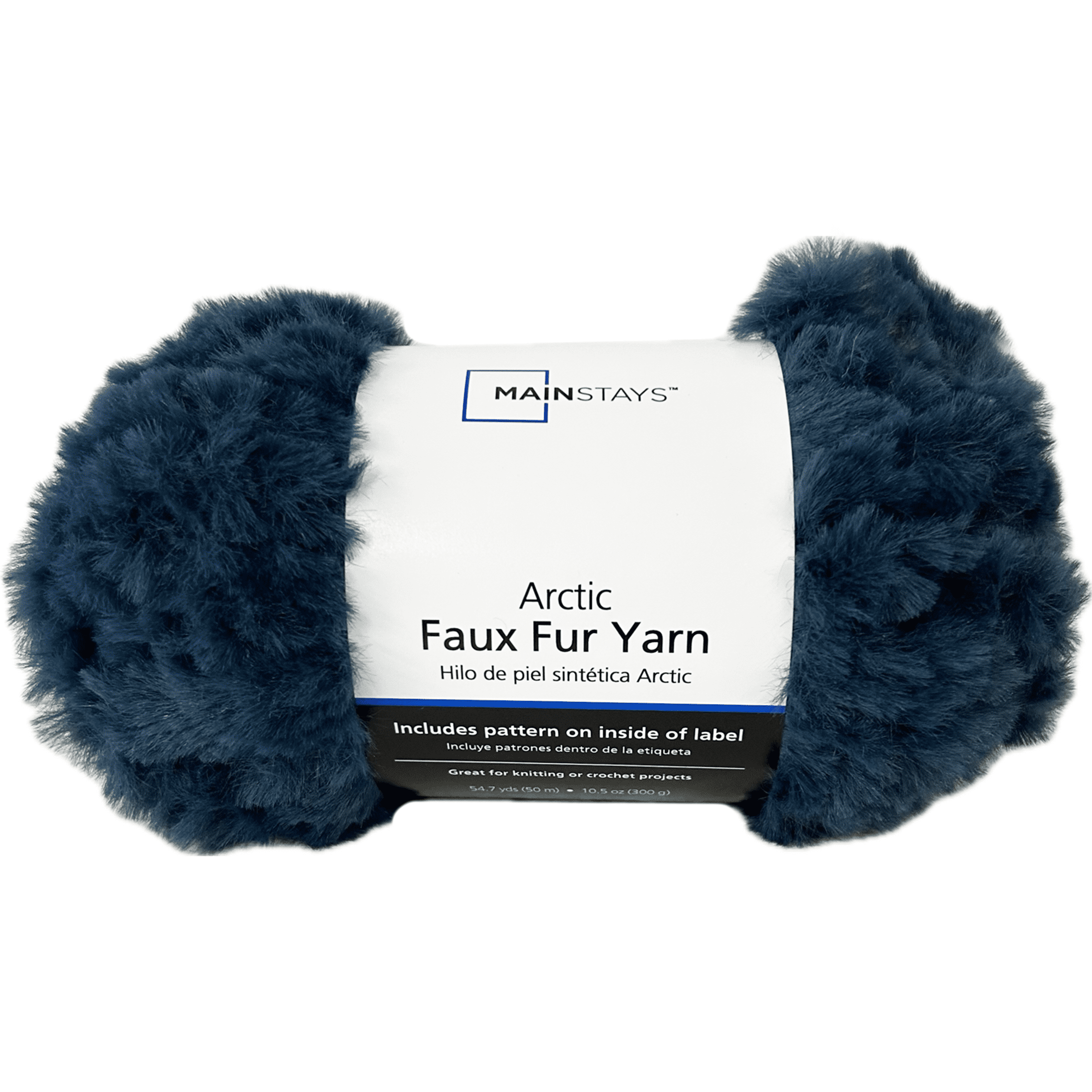 Mainstays Arctic Fur Yarn, 54.7 yd, Navy, 100% Polyester, Super Bulky, Pack of 2