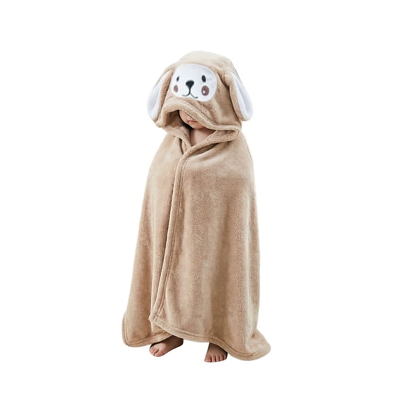 Tfken Child Boys Comfy Pajamas Robe Soft Sleepwear Nightwear Warm Casual Pajamas Robe Hooded Comfortable Bathrobe Homewear Classic Loungewear Outfit Size 5-10 Years Brown