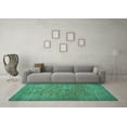 thumbnail image 3 of Ahgly Company Indoor Square Abstract Turquoise Blue Modern Area Rugs, 3' Square, 3 of 4