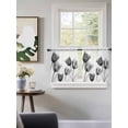 thumbnail image 3 of Black Grey Tulip Tier Curtains 36 Inch Length,Sheer Curtains for Bedroom Living Room Window Flower Floral Modern Minimalist White Small Half Window Kitchen Curtains & Drapes 27.5"x36" 2 Panels, 3 of 6