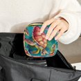 thumbnail image 6 of Sea Turtle Pad Bag Period Bag Sanitary Pad Storage Bag - Mini Pouch for Period - Velvet, Sponge, and Oxford Fabric - 4.7x6.6x6.6 in, 6 of 6