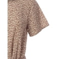 thumbnail image 4 of MixMatchy Women's Floral Round Neck Flutter Sleeve Tie Waist Blouse, 4 of 7