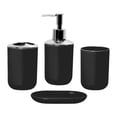 thumbnail image 4 of Accesorios de baño Conjunto de cepillador de dientes decoración del baño con calabazas de jabón elegante para jabón dispensador de jabón para encimera negro, 4 of 9