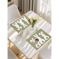 thumbnail image 5 of Easter Bunny Placemats Set of 6, Cute Rabbit Family Vintage Green Abstract Placemats for Dining Table, Place Mats for Kitchen Tabletop, Waterproof Wipeable Dining Table Mats Set, 5 of 9