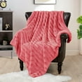 thumbnail image 4 of Home Soft Things Oversized Derby Double Sided Fauxfur Throw Pink Faux Fur, Microfiber, 4 of 9