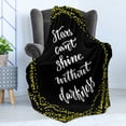 thumbnail image 4 of Saying Soft Flannel Fleece Throw Blanket, Uplifting Sayings Better Life Cursive Typography Inspirational Pattern, Cozy Plush for Indoor and Outdoor Use, 50" x 70", Yellow and Dark Taupe, by Ambesonne, 4 of 5