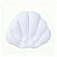 thumbnail image 2 of Foqnuq Pack of 2 Inflatable Seashell Bath Pillows, Spa Headrest & Bathtub Neck Support with 2 Strong Suction Cups, PVC, White Blue Pink - Portable, 2 of 6
