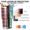 thumbnail image 7 of 30oz Red and Black Plaid Pattern Tumblers Stainless Steel Tumbler with Lid and Straw,Vacuum Insulated Double Wall Travel Tumbler Cups Mug with Cleaning Brush for Coffee,Tea, 7 of 7