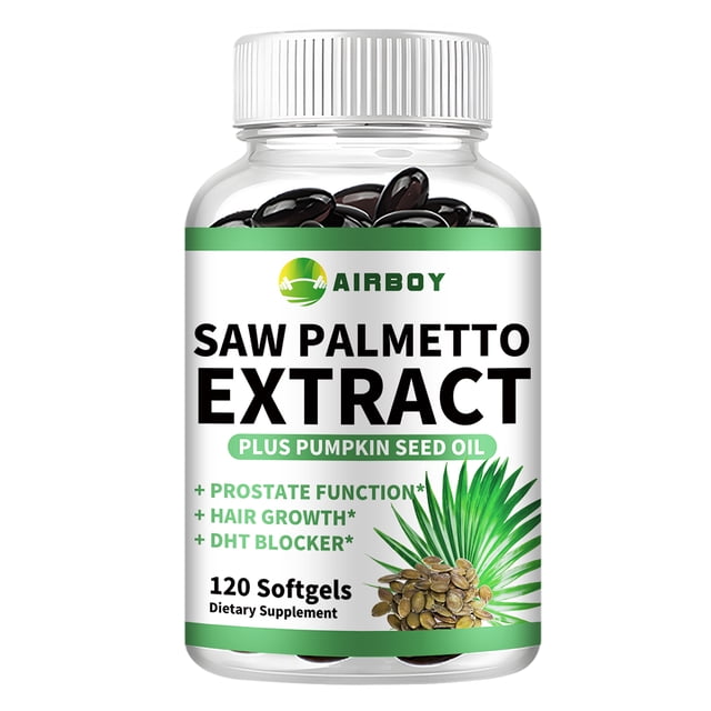 Saw Palmetto - con semillas de calabaza - Promueve la salud de la próstata, apoya el tracto urinario, alivia la caída del cabello - 120 s