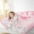 thumbnail image 3 of jejeloiu Personalized Gifts Diamond Full Size Comforter Sets,Bowtie Letter S Bedding Comforter Set,Pink Sequin Print Bedding Sets For Children,Lightweight Room Decoration Reversible,3-Piece, 3 of 7