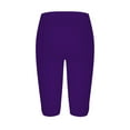 thumbnail image 4 of Uooqdmx Capri Pants for Women Women's Quarter Pants 2024 High Waisted Hollow Yoga Quarter Pants Lightweight And Comfortable Quarter Pants Solid Color Soft Casual Pajama Pants Leggings Purple S, 4 of 5