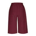 thumbnail image 5 of VISALY Linen Pants Women, Capris for Women Casual Summer Clearance, Women's Cotton and Linen Casual Pants Linen Pants for Women Summer, Cotton Pants for Women, 1 Pack (Burgundy, XXL), 5 of 7