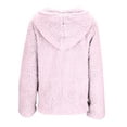 thumbnail image 3 of Retro Winter Wram Long Sleeve Fleece Hoodies Outwear Coat For Women Ladies Party Casaul Loose Fleece Fluffy Hooded Sweater Sweatshirt Tops Shirt With Pocket, 3 of 5