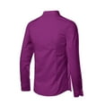 thumbnail image 4 of iOPQO Mens Shirts Men's Fashion Business Leisure Lapel Pure Color Long-sleeved Shirt Top BlouseMens Dress Shirts Long Sleeve Shirts For Men Hot Pink 5XL, 4 of 5