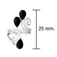 thumbnail image 4 of Floral Vine Ornate Teardrop Black Onyx Sterling Silver Ring-9, 4 of 5
