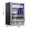 thumbnail image 3 of Simzlife  180 Cans Beverage Refrigerator, 24" Built-in Beverage Cooler, Under Counter Fridge with Glass Door,Black, 3 of 11