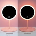 thumbnail image 2 of Smart LED Vanity Mirror with 3-Color Adjustable Lighting, One-Touch Charging, Large Square Design – Stylish Pink Desktop Makeup Mirror for Bright, Clear Application; Perfect Gift for Beauty Lovers, 2 of 5