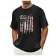 thumbnail image 1 of Tops para hombre, blusas y camisas de cuello redondo y manga corta para hombre. Top/camisa de cuello redondo y manga corta con estampado del Día de la Independencia para hombre. Tops para hombre., 1 of 5