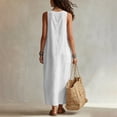 thumbnail image 5 of zbxnLI Summer Sleeveless Dress for Women Casual Maxi Tank Dresses with Pockets Casual Vacation Tanks Sundress, 5 of 7