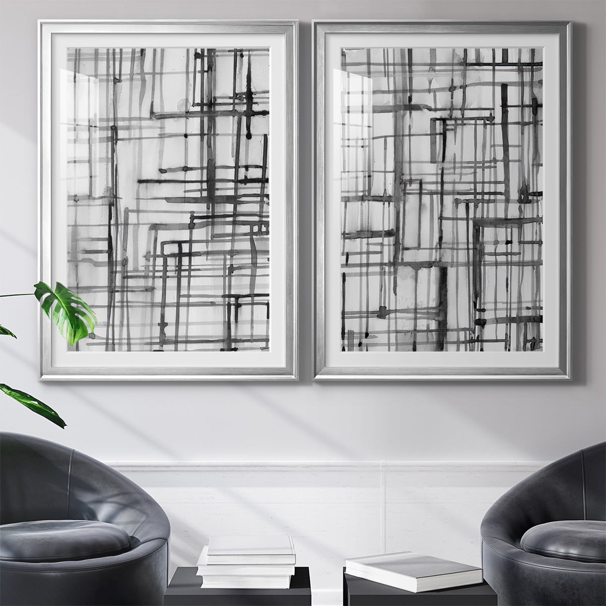 Wexford Home Line Meditation I Premium Framed Print, 18.5" x 24.5" - Ready to Hang, Silver (Set of 2)