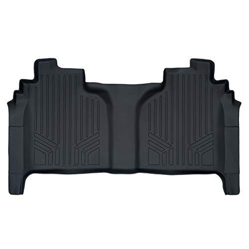 SMARTLINER Floor Mats 2 Row Liner Set Black for 2019 Silverado//Sierra 1500 Crew Cab with 1st Row Bench Seat
