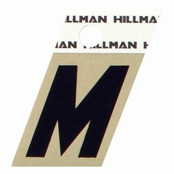 Hillman 840518 1-1/2-Inch Aluminum Angle-Cut Letter M, Black