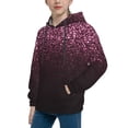 thumbnail image 2 of Kdxio Pink Glitter Sparkles A Pattern Boys Athletic Unisex Boys Girls Hoodie with Pocket Sweatshirts-X-Large, 2 of 6