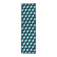 thumbnail image 2 of World Rug Gallery Contemporary Geometric Flatweave Indoor/Outdoor Area Rug - BLUE 2'x7', 2 of 9