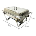thumbnail image 2 of Bufetera De Acero Inoxidable 2 Bandejas De 5.5 Litros Cocina, 2 of 7