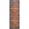 thumbnail image 4 of Bloom Rugs Washable Non-Slip 10 ft Runner - Orange/Teal Blue Traditional Bordered Runner for Entryway, Hallway, Bathroom, and Kitchen - Exact size: 2.5' x 10', 4 of 10