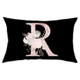 thumbnail image 2 of Beautynvta Throw Pillow Covers, Decorative and Soft Pillow Cases, Alphabet and Flowers with Pure Black Background Print Cushion Case for Living Room Home Office Decor, 11.8" x 19.7", 2 of 2