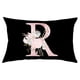 thumbnail image 1 of Xihbxyly Funda de Almohada Floral, Elegante Diseño Del Alfabeto Inglés, Suave Poliéster Color Melocotón, Ideal para Sofá Cama, Sillón, Aspecto Acogedor y Moderno, Tamaño 50 X 30 Cm, Ideal Como Regalo, 1 of 2