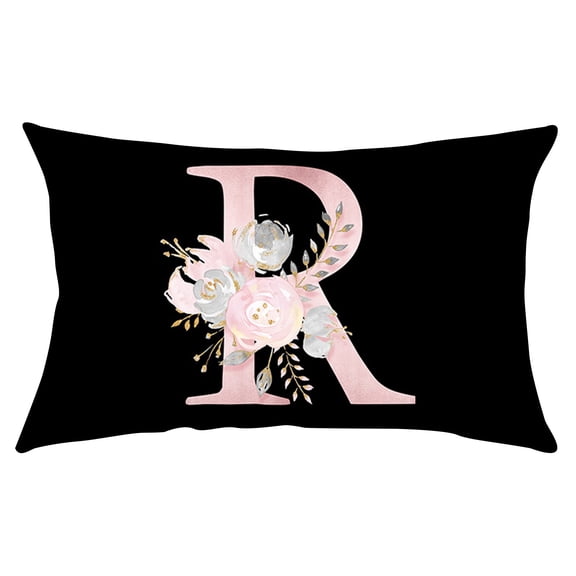 Sofa Pillows Covers Hwkond Pillow Covers English Alphabet ANW Floral Pillowcases Black Throw Pillow Case,(Up to 25% Off)Multicolor