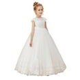 thumbnail image 4 of Cap Sleeve Flower Girl Dress for First Communion Wedding Tulle Pageant Prom Ball Gown Special Occasions (14 -15Years）, 4 of 10