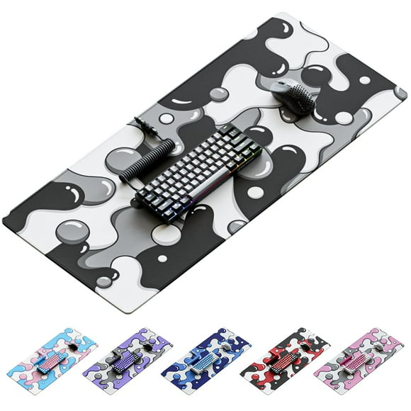 Kraken Gaming Mouse Pad Large Black and White XXL Mouse Pad for Gaming - Desk Mat for Keyboard - Thick Artisan Mousepad for Desk (Stealth Drip)