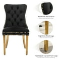 thumbnail image 5 of ODUSE-DAILY Black Velvet Dining Chairs Set of 6, Kitchen & Dining Room Chairs, Nailheads Tufted, Sillas De Comedor, Fabric Upholstered, Golden Metal Legs (Black, 6 Pcs), 5 of 12