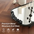 thumbnail image 4 of Jableast 16x24in Vintage Arched Medicine Cabinet with Mirror, Wall Mounted Bathroom Storage with Recessed/Surface Mount Options, Baroque Retro Design, Black Metal Frame,Easy Install Mirror Cabinet, 4 of 9