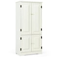 thumbnail image 1 of Pemberly Row Armoire de Rangement d'Appoint pour Plancher avec Tablettes Ajustables Blanc Crème, 1 of 8