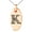 Rose, variant on Stainless Steel Letter K Initial Dotted Monogram Engraved Small Oval Charm Pendant Necklace