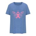 thumbnail image 5 of TIMIFIS T-Shirt Ruban Rose de Sensibilisation au Cancer du Sein pour Femmes T-Shirts Cancer du Sein Été Ample Imprimé Col Rond T-Shirt Manches Courtes Blouse Décontractée Automne/hiver, 5 of 5