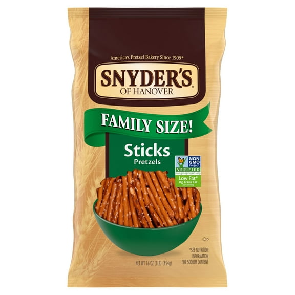 2 Pack - Snyder's Of Hanover Pretzel Sticks Family Size 16 oz Package May Vary