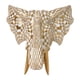 thumbnail image 3 of Decoración de cabeza de elefante, artesanía de resina, obra de arte, decoración del hogar, decoración de pared de cabeza de elefante Oro blanco, 3 of 8