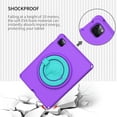 thumbnail image 5 of ELEHOLD Rugged Case for iPad Pro 11 2022/2021/2020/2018 Air 5/Air 4 10.9 with 360° Rotatable Folding Handle Grip Kickstand Built-in Screen Protector Crossbody Shoulder Strap Shockproof Case,Purple, 5 of 8