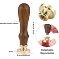 thumbnail image 2 of 1pc Zebra Pattern Brass Sealing Wax Seal Stamp Wood Handle for Cards Envelopes Invitations Wine Packages, 2 of 9