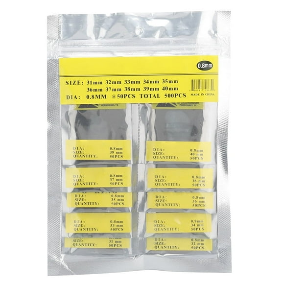 500pcs O Ring Rubber Seal, Different Sizes O Ring Watch Back Gasket, Watch O Rings Watch Back Cover Seal Gaskets Watch O Ring for Watch Repair and DIY[0.8]