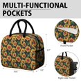 thumbnail image 6 of Obrewu Black Sunflower Lunch Bag for Adult, Insulated, Leakproof, Oxford Cloth, 6 of 7