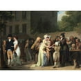 thumbnail image 2 of Louis Léopold Boilly 24x19 Black Ornate Framed Double Matted Museum Art Print Titled: The Card Sharp on the Boulevard (1806), 2 of 5